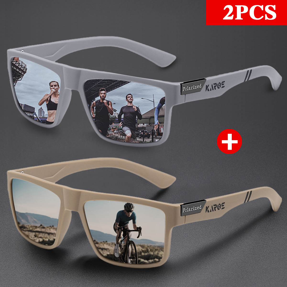 KAROS 2PCS Retro Square Polari – Fishing Sunglasses Polarized recenzja i cena