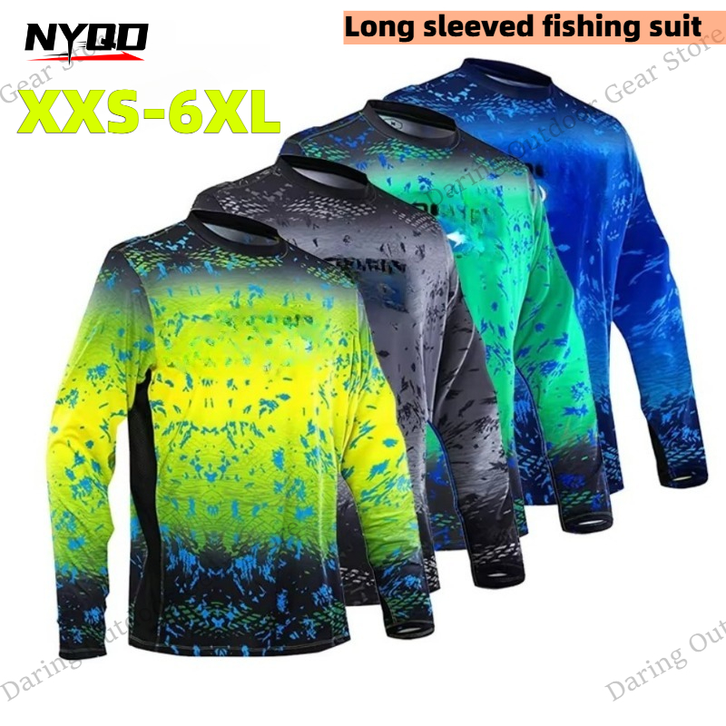 Men's Long Sleeve UPF 50+ Fish – Fishing Shirt Uv Protection recenzja i cena