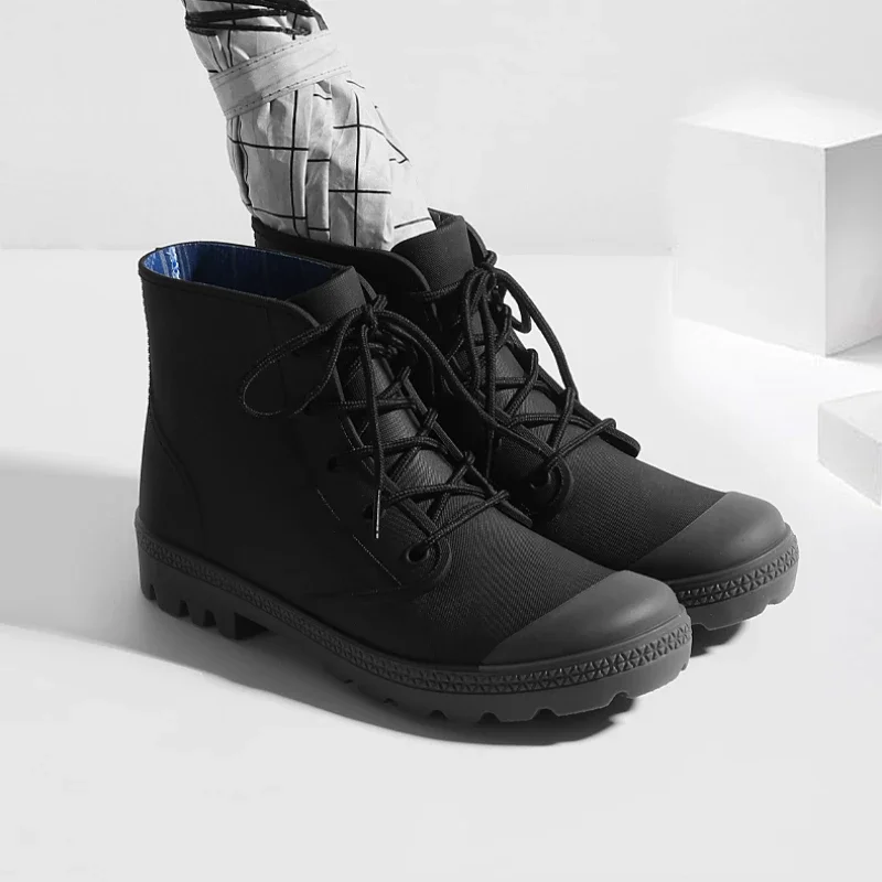 Winter Men Rain Boots Lace-up  – Fishing Boots recenzja i cena