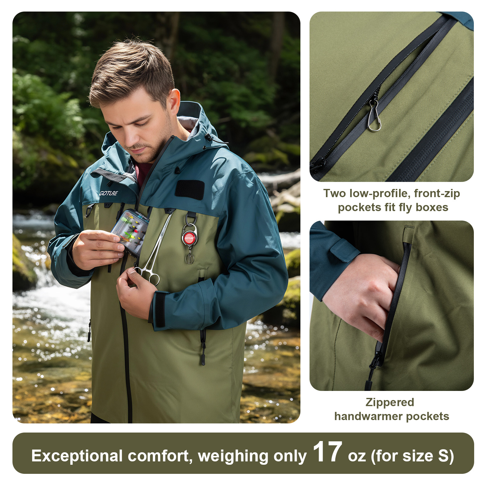 Goture Fishing Wading Jackets  – Fishing Bag Waterproof recenzja i cena